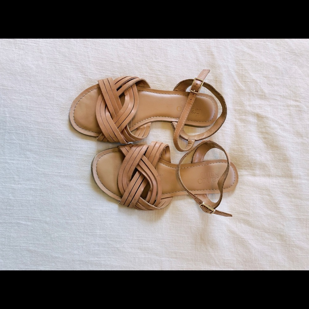 Franco Sarto braided nude sandals